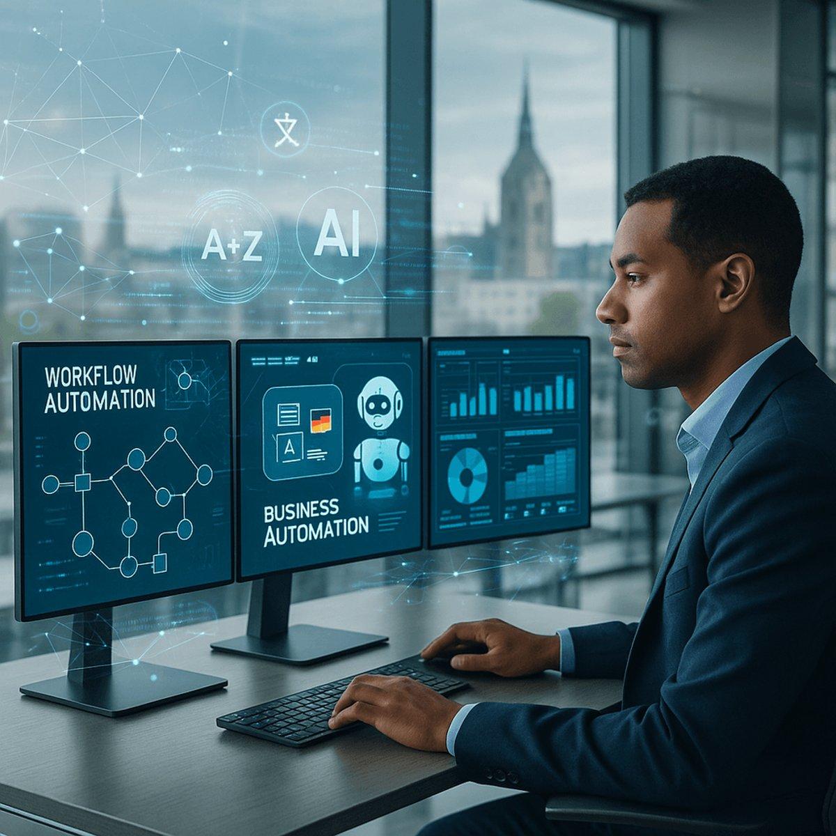 Écrans d'automatisation des processus métier et d'intelligence artificielle